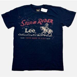 Lee Storm Rider Made in USA T- Shirt Tee Cotton Men's Size S Dark Navy New
